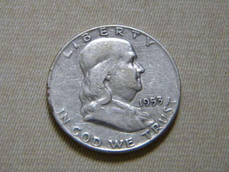 lot 2 image: 1953 Franklin Silver Half Dollar