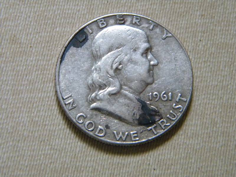 lot 3 image: 1961 Franklin Silver Half Dollar