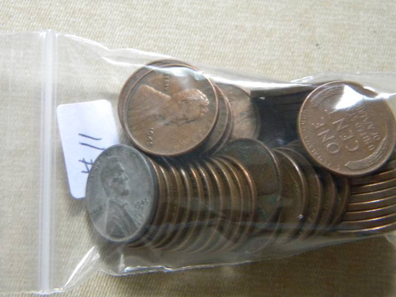 lot 11 image: 50 Wheat Back Pennies
