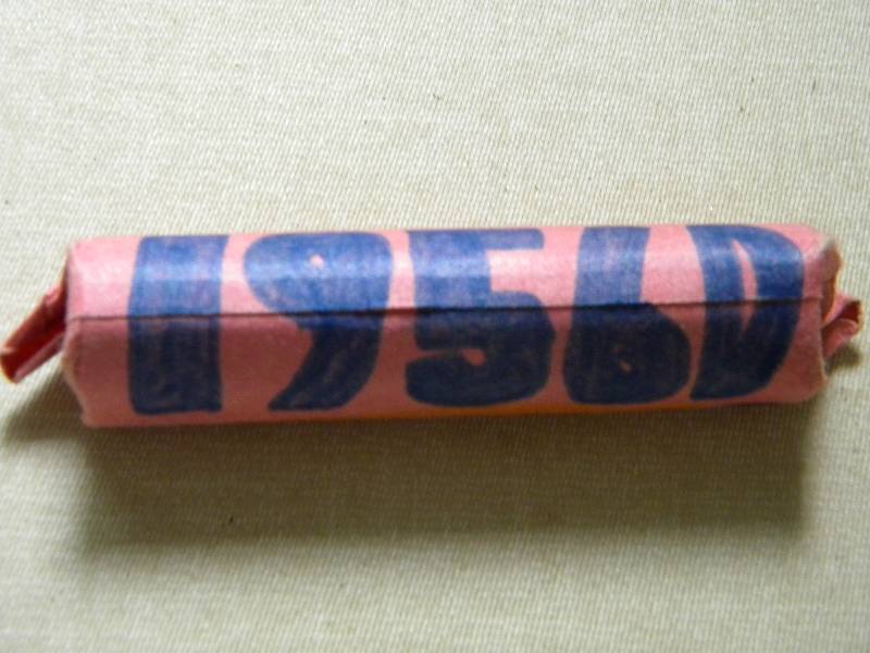 lot 15 image: 50 Wheat Back Pennies Roll of 1956 D
