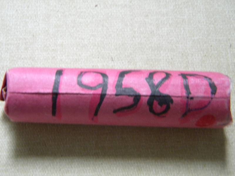 lot 16 image: 50 Wheat Back Pennies Roll of 1958 D