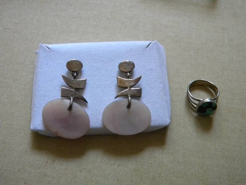 lot 56 image: Sterling Silver Earrings & possible Sterling Silver Ring