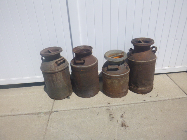lot 116 image: 4 Antique Milk Cans