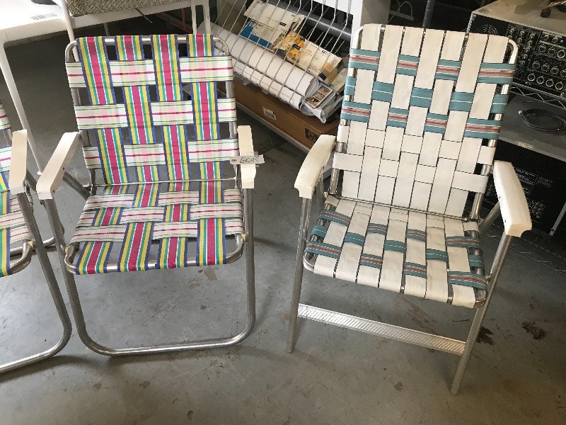 3 FOLDING ALUMINUM LAWN CHAIRS