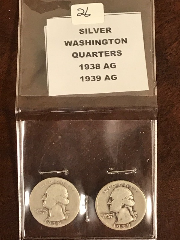 (2) Washington Silver Quarters 193...