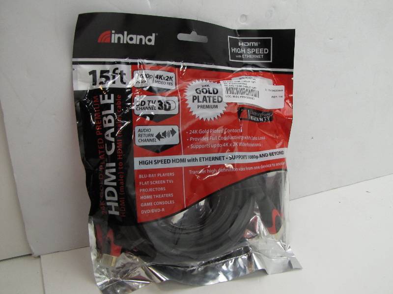 lot 14 image: 15 foot HDMI high speed cable with Ethernet