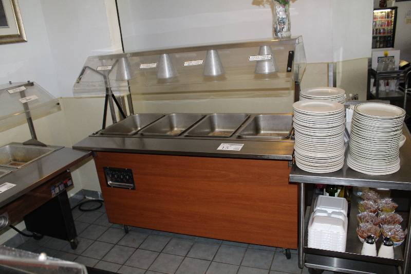 lot 15 image: Vollrath Commercial NSF Stainless Steel 4-Bin Food Warming Serving Cart