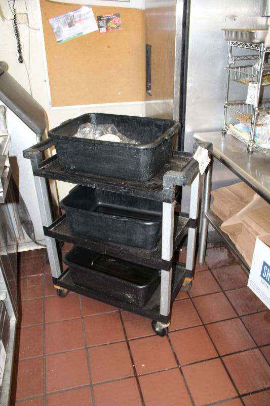 lot 55 image: Rolling Cart w Bins