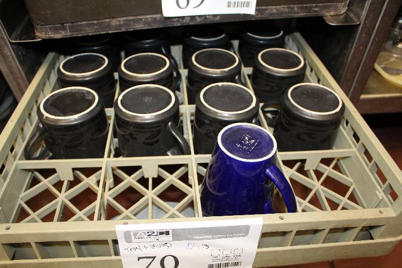 lot 70 image: Lot of (13) Coffee Mugs w Tray