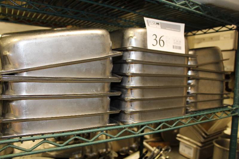 lot 36 image: Lot of (18) Stainless Steel Cooking Pans