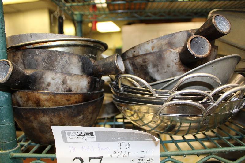 lot 37 image: Lot of (18) Cooking Pans, Woks