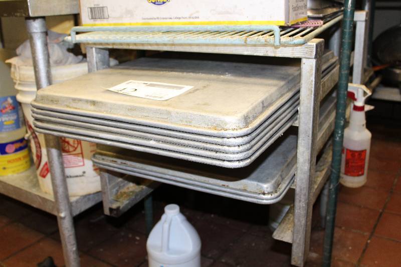 lot 42 image: Lot of (7) Stainless Steel Cooking Sheets