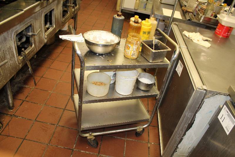 lot 85 image: 3-Shelf Stainless Steel Serving Cart