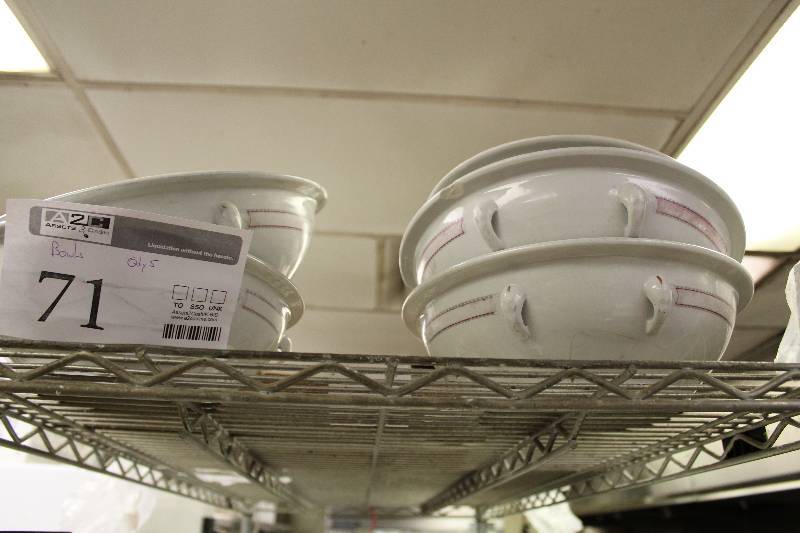 lot 71 image: Lot of (5) Serving Bowls