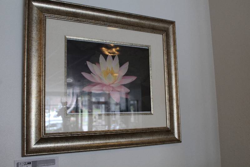 lot 122 image: Framed Matted Wall Art - Flower