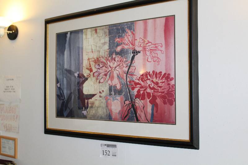 lot 152 image: Framed Matted Wall Art - Flowers