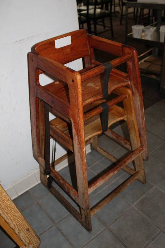 lot 157 image: Lot of (2) Wood High Chairs