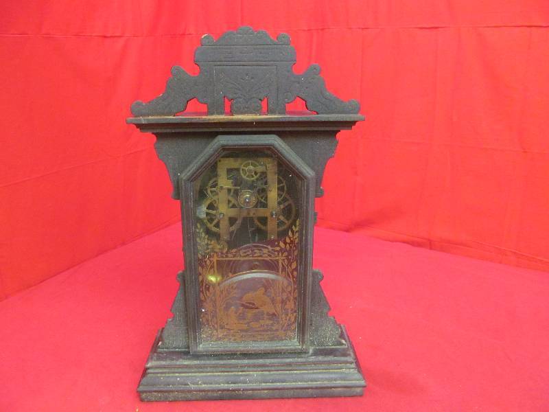 lot 93 image: Antique Mantel Clock Cowper E.N. Welch Mfg. Co.