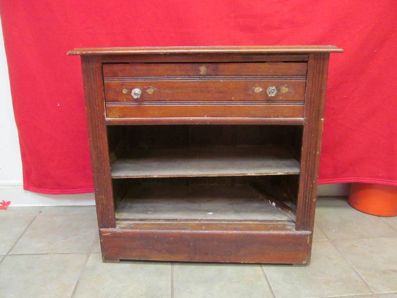 lot 116 image: Primitive Cabinet with 2 Shelves and 1 Drawer