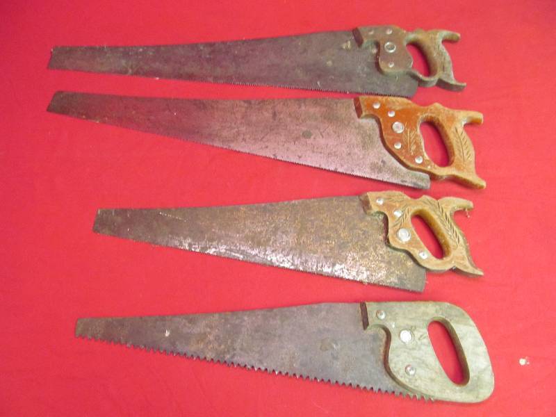 lot 133 image: Group of 4 Hand Saws