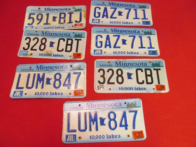 lot 155 image: Group of Used Car License Plates