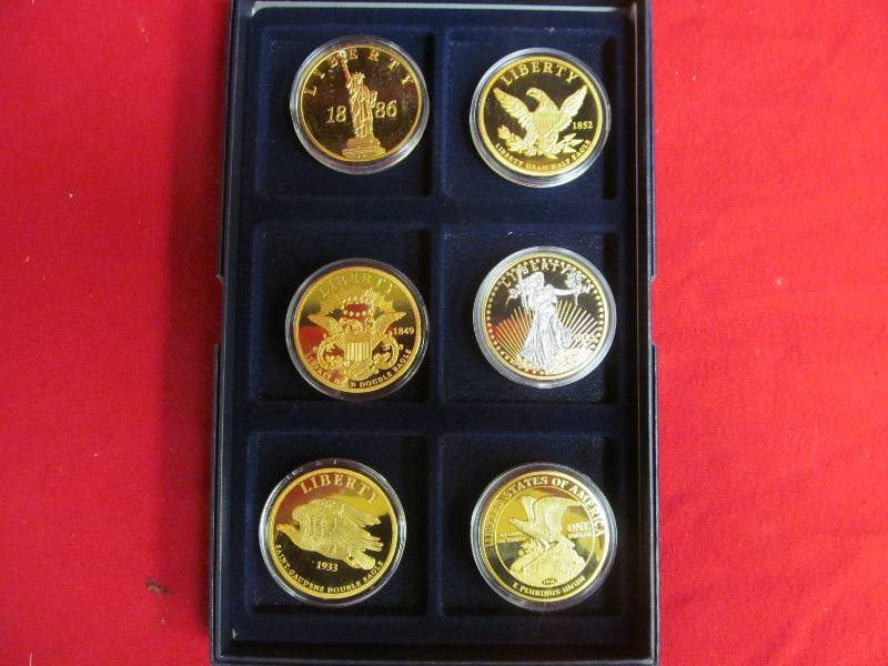 lot 160 image: 6 Liberty Commeriative Coins