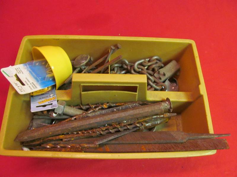 lot 182 image: Organizer with Files, Fasteners, Chains