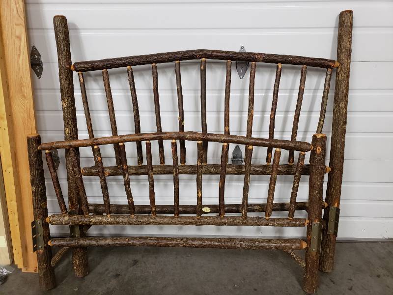 lot 5 image: Old Hickory Brand Sunburst Queen Sized Headboard & Footboard