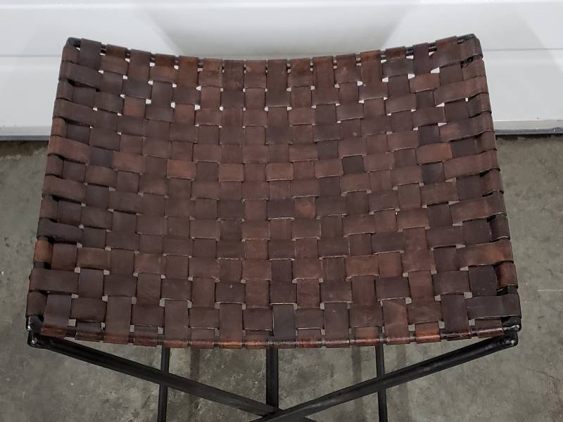 lot 31 image: Braided Leather Metal Chair
