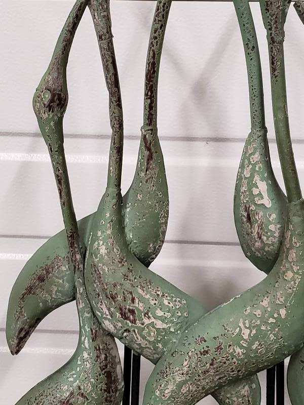 lot 56 image: Tall Metal Heron Sculpture Art Floor  Table