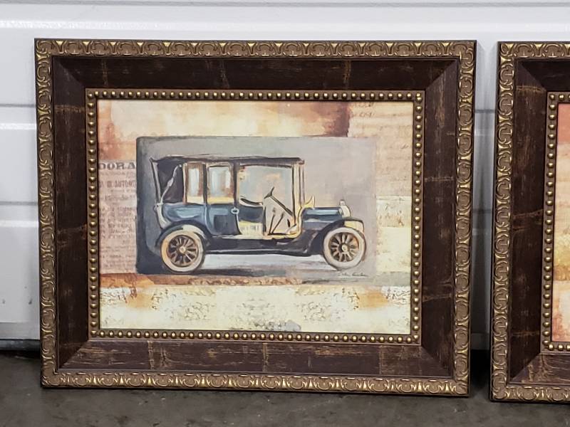 lot 91 image: Old Car Art, Framed