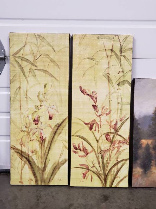 lot 92 image: (4) Vertical Twin Artworks, Signed