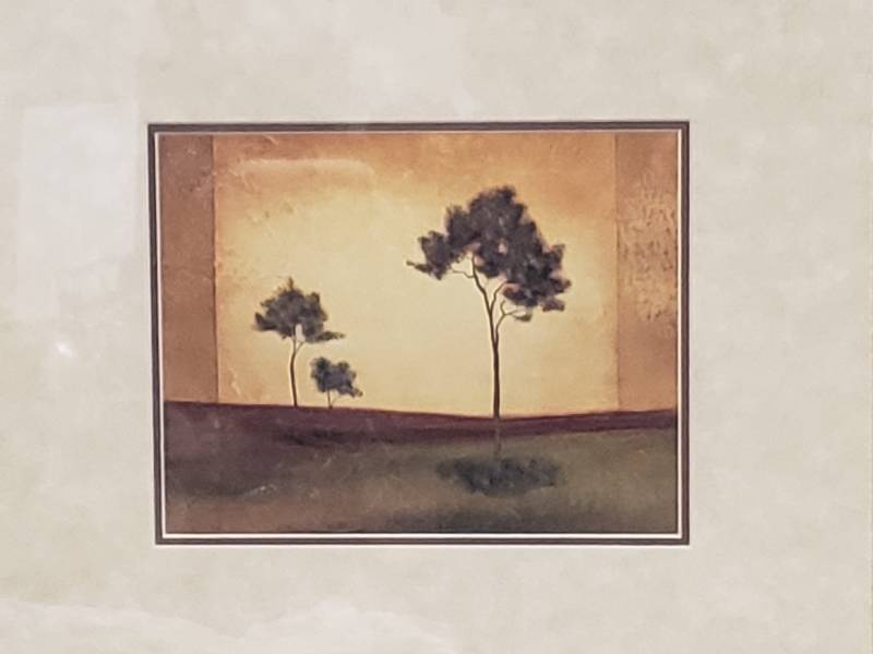 lot 93 image: (2) Framed Art, Loons and Tree