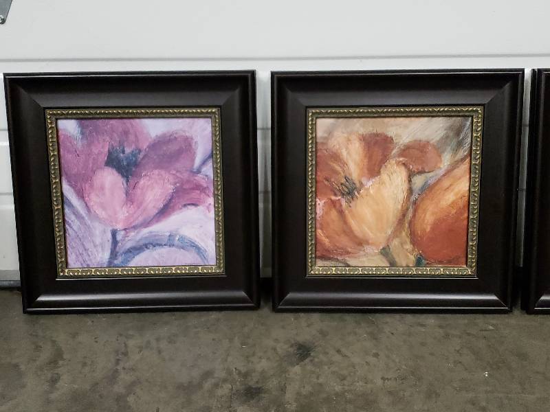 lot 100 image: Signed, Framed Floral Art