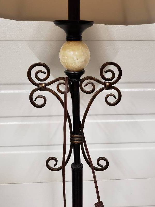 lot 112 image: Wrought Metal Floor Lamp