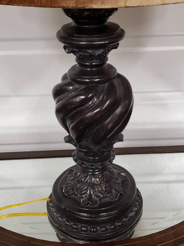 lot 122 image: Styled Table Lamp with Soft Shade