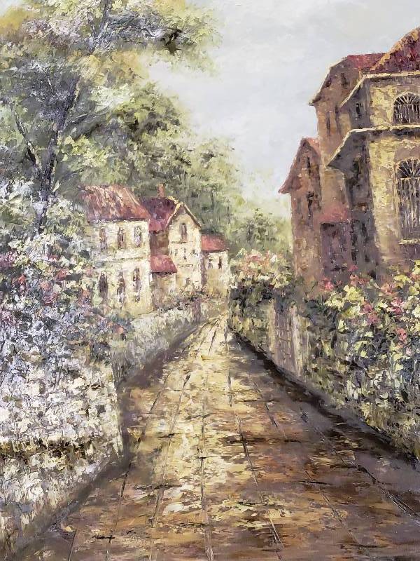 lot 178 image: Large Oil on Canvas Hanging Art