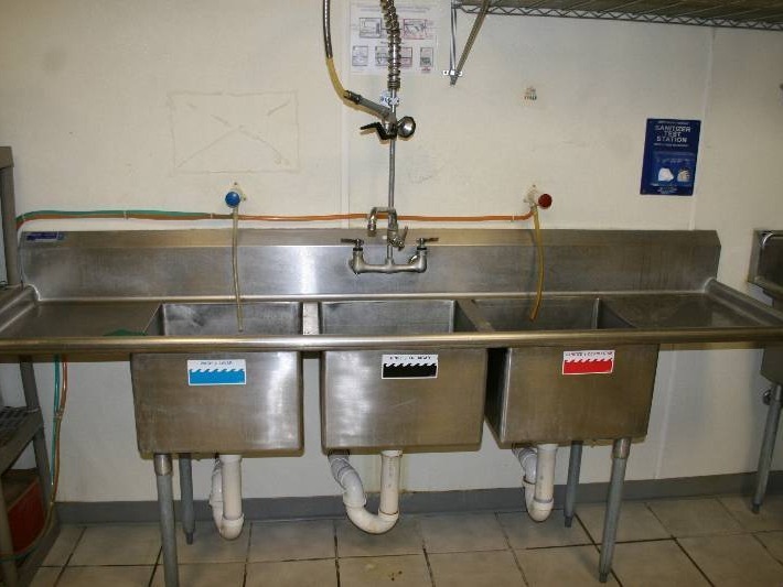 lot 38 image: Three Basin Stainless Steel Sink