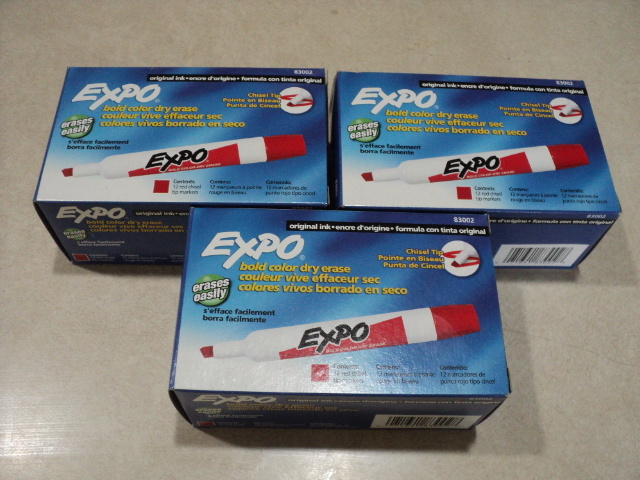 lot 18 image: 3 boxes of 36 Expo dry erase red ma...