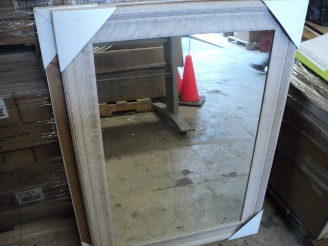 lot 44 image: framed mirror 30 x 42...
