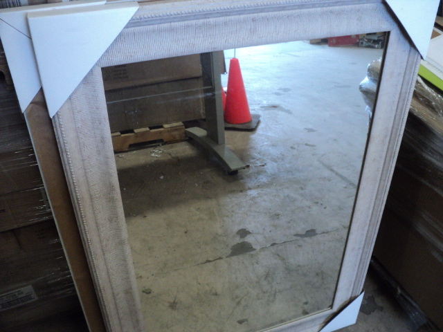 lot 45 image: framed mirror 30 x 42...