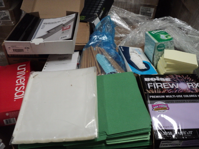 lot 76 image: office supplies, paper, folders, po...