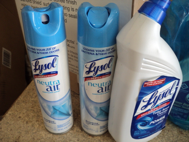 lot 164 image: Lysol spray, 7 bottles of Lysol toi...
