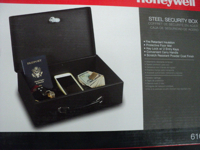 lot 179 image: Honeywell Steel Security Box...