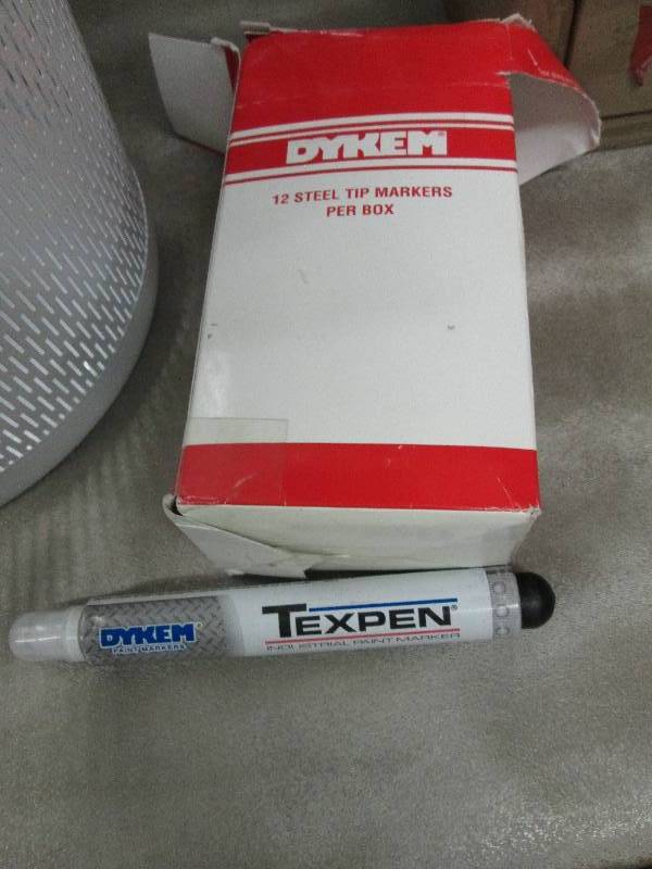 Lot of 12 Dykem Texpen White Medium...