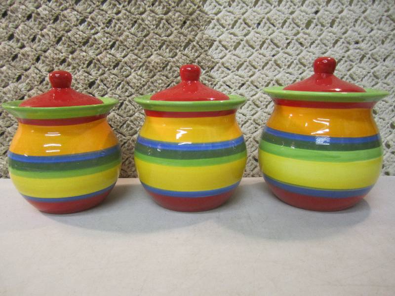 lot 58 image: Set of 3 Ceramic Canisters  RM2...