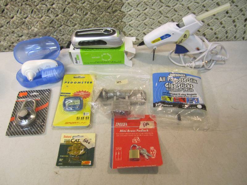 lot 69 image: Lot of Misc Locks Glue Gun Etc See ...
