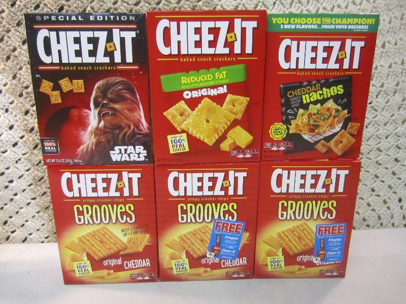 lot 94 image: 6 Boxes of Cheez-It Snack Crackers ...