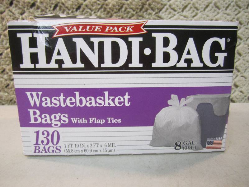 lot 131 image: Box of 130 Wastebasket Bags 8 gallo...