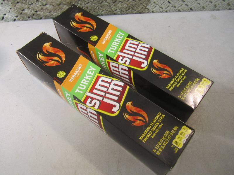 lot 197 image: 2 Box of 24 each Slim Jim Snack Sti...